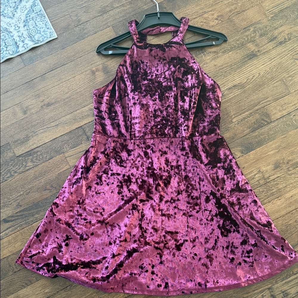 Xhilaration Purple/Pink Velvet Mini Dress